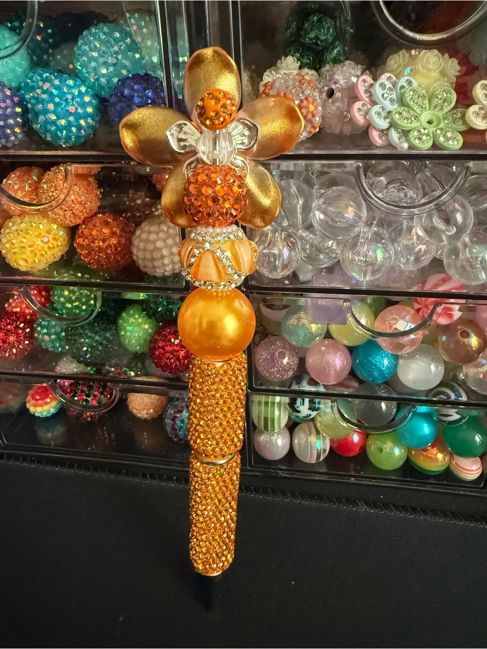 Handmade orange flower